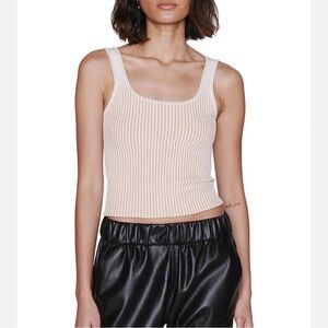 Anine Bing Josie ribbed Scoop Neck top